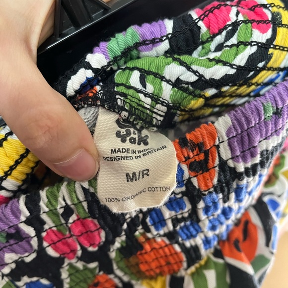 Lucy & Yak 100% Organic Cotton Fruit Print Alexa Maximalist Trousers Pant M/R - Picture 5 of 5